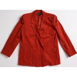 Vintage 80's SASSON Womens Red Blazer Jacket Padded Shoulders Size 10/11